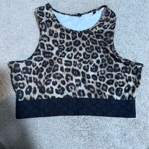 The Kooples Animal Print Top with Black Accents